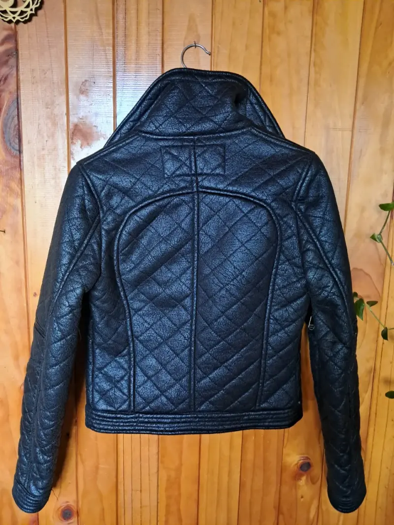Chaqueta cuero sintético con forro de lana ellus - 5