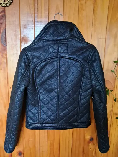 Chaqueta cuero sintético con forro de lana ellus - miniatura 5