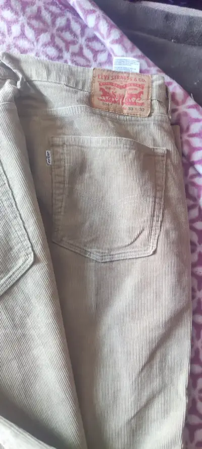 Pantalones de pana Levi's beige 514 - miniatura 1