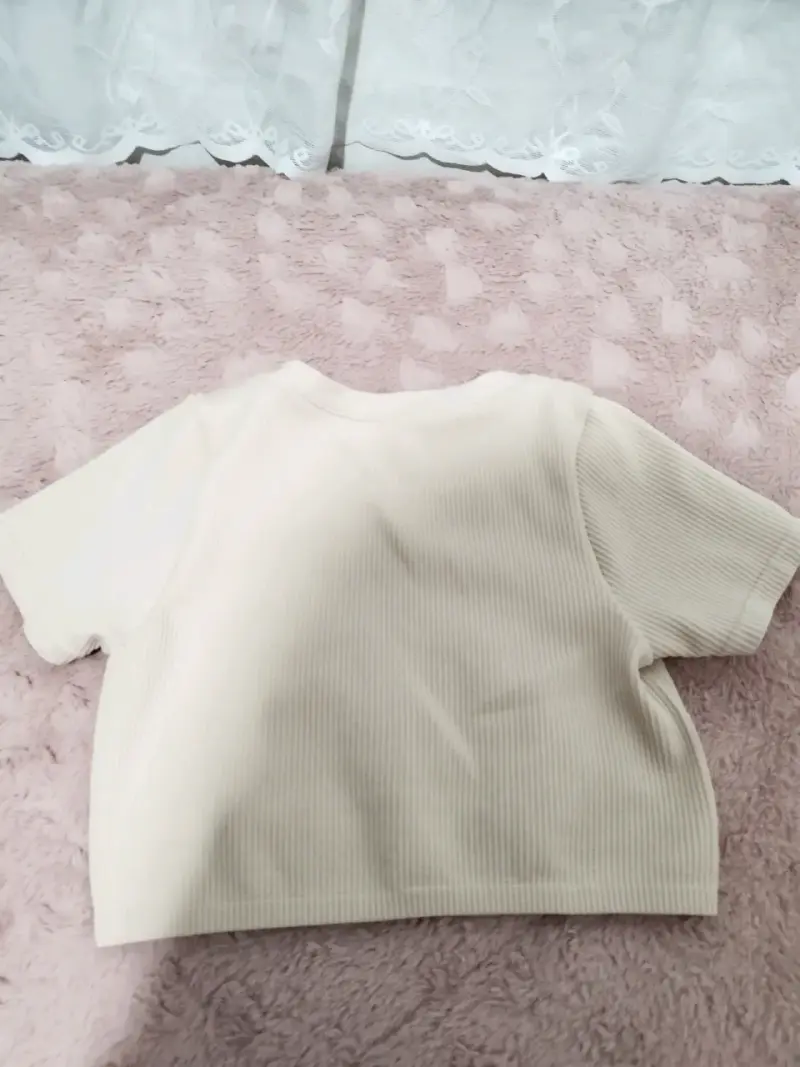 Polera beige de algodón para mujer - 2