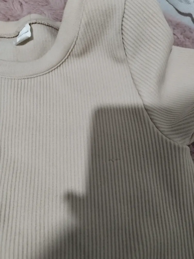 Polera beige de algodón para mujer - 4