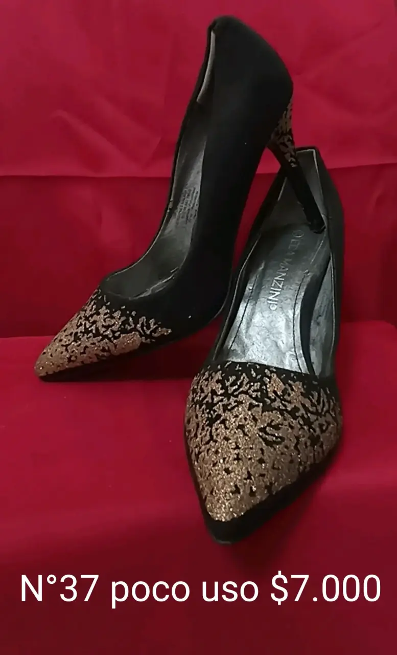 Tacones rojos con estampado animal talla 38 - 5