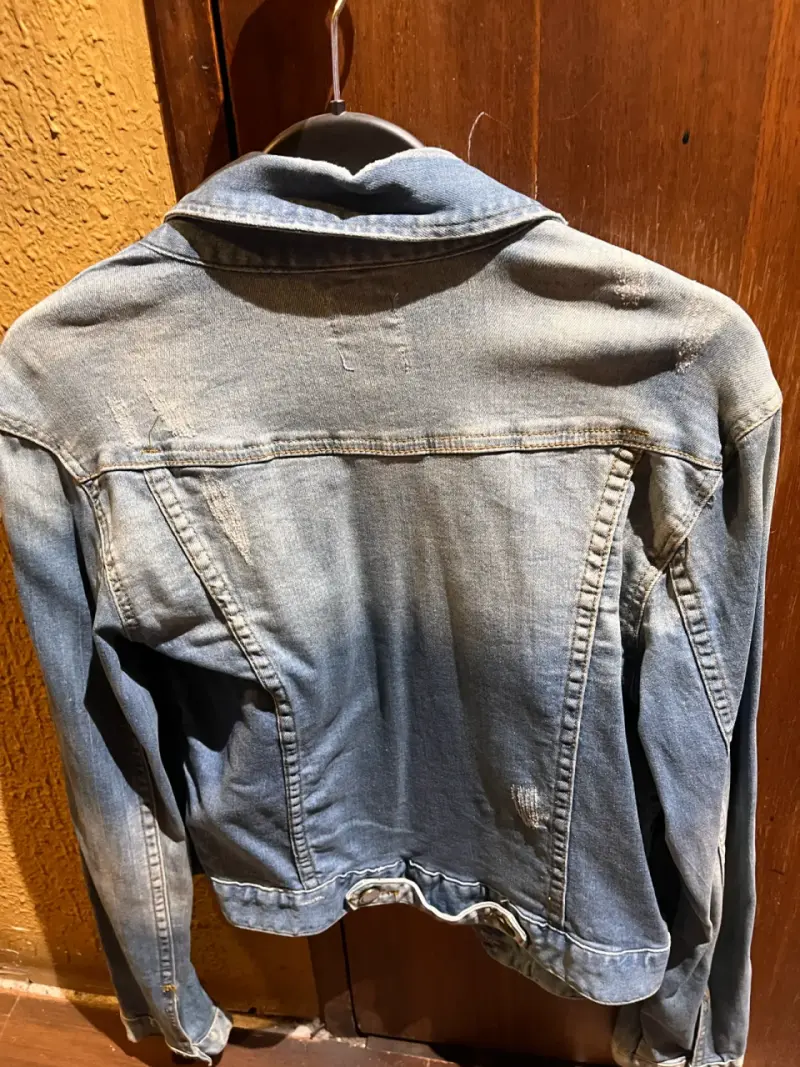 Chaqueta de mezclilla azul para mujer - 2
