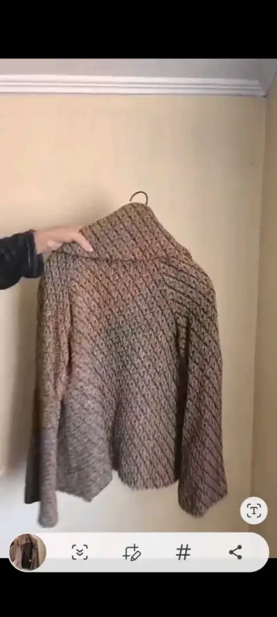Suéter de lana tejido en tonos marrones - miniatura 1