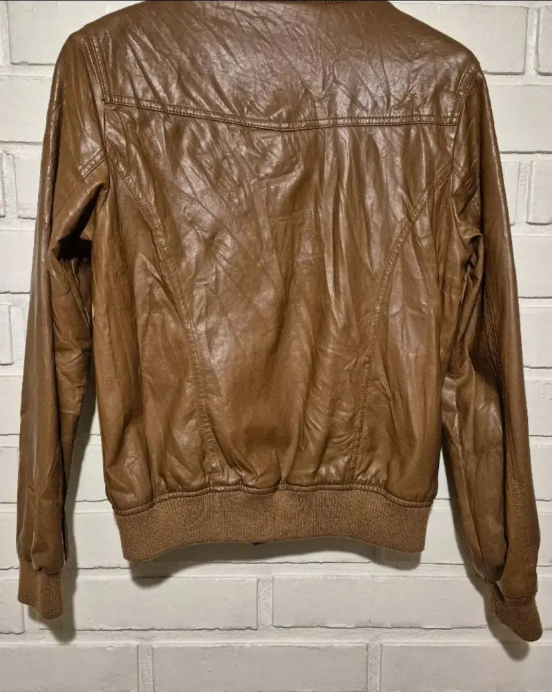 Chaqueta de ecocuero marrón - 2