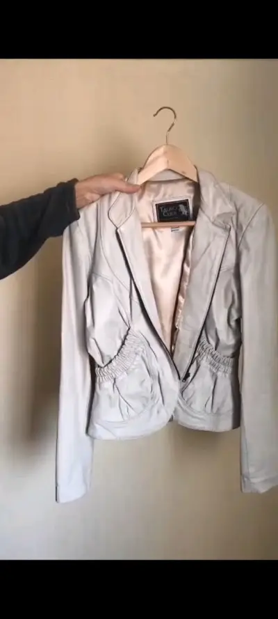 Chaqueta de cuero Tauro Cuer beige - miniatura 1