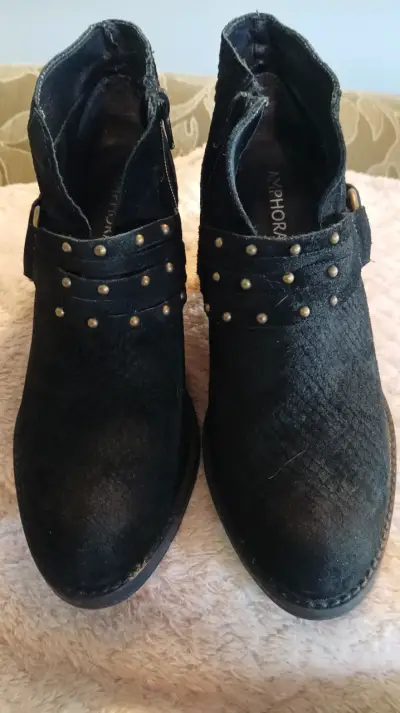 Botines negros de cuero con hebilla - miniatura 3