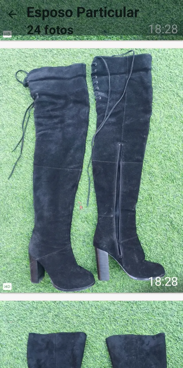 Botas negras de gamuza hasta la rodilla - 2
