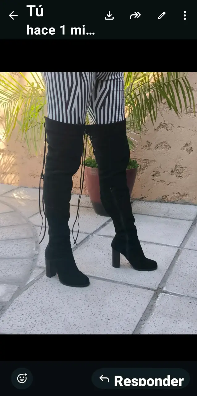 Botas negras de gamuza hasta la rodilla - 3