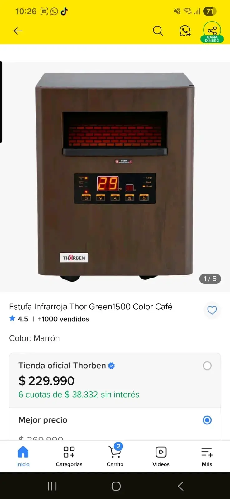 Calefactor eléctrico Thorben compacto - 2