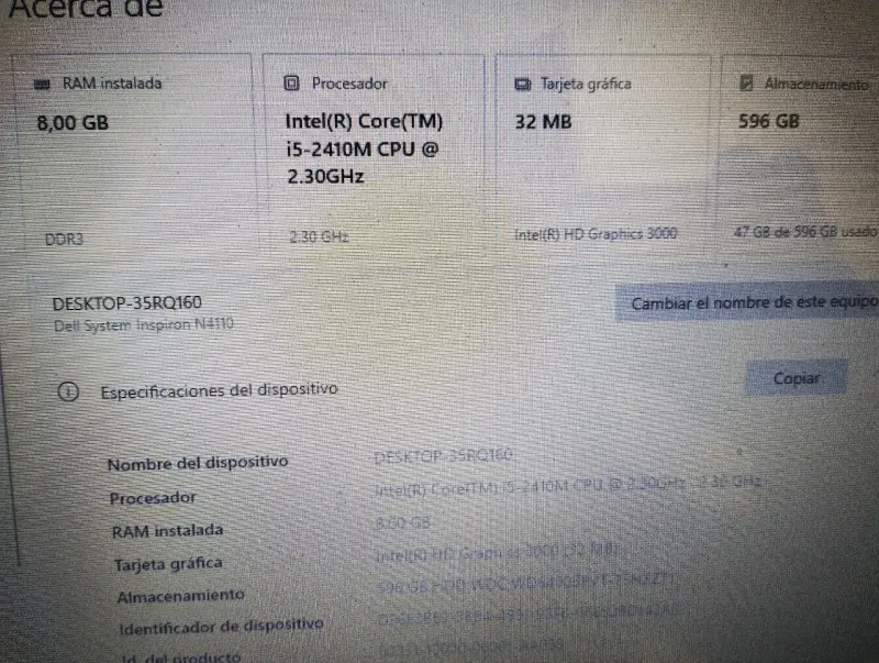 Laptop Dell Inspiron N4110 usada - 3