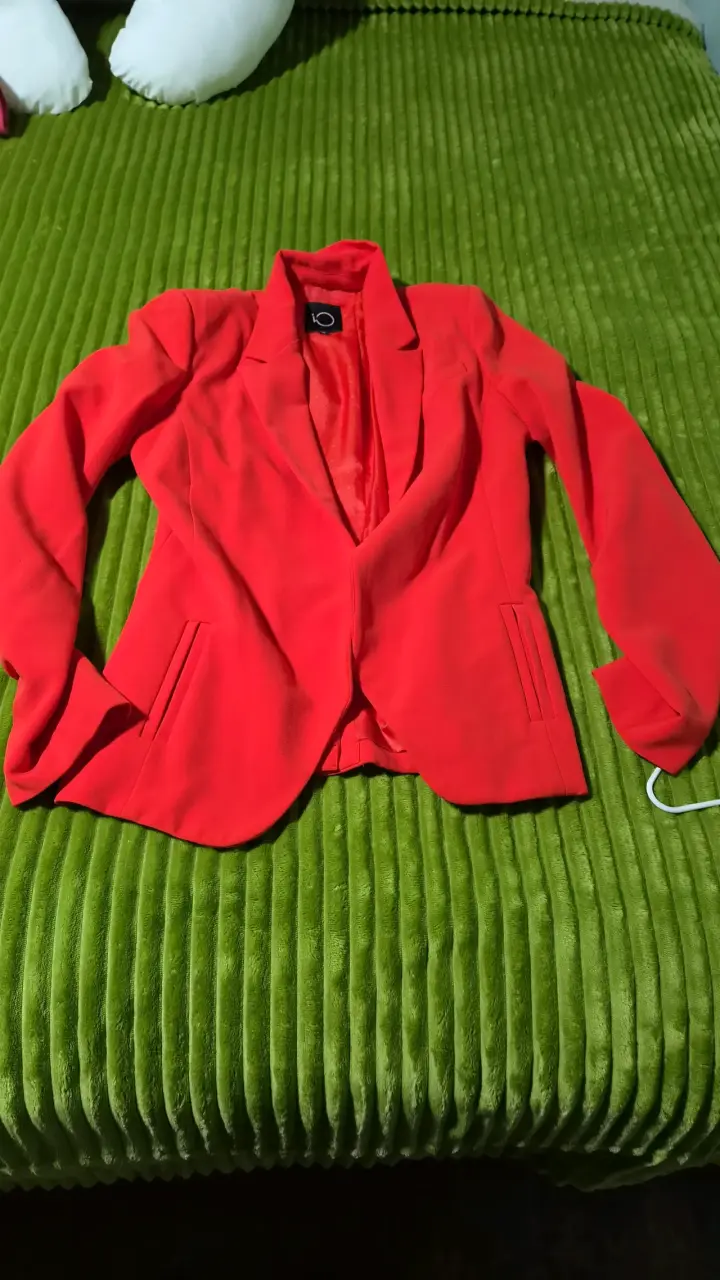 Blazer gris oscuro para mujer, rojo y cafe - 2