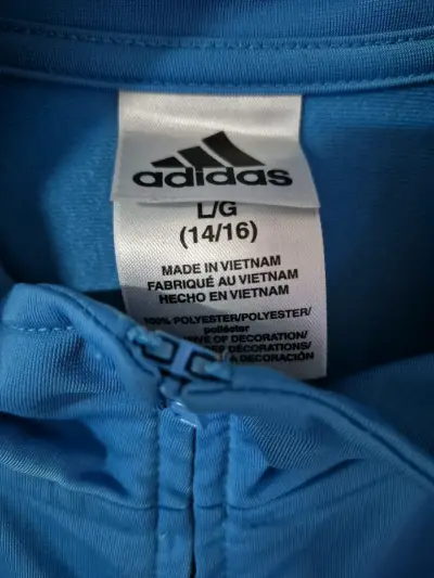 Chaqueta deportiva Adidas azul y gris - miniatura 2
