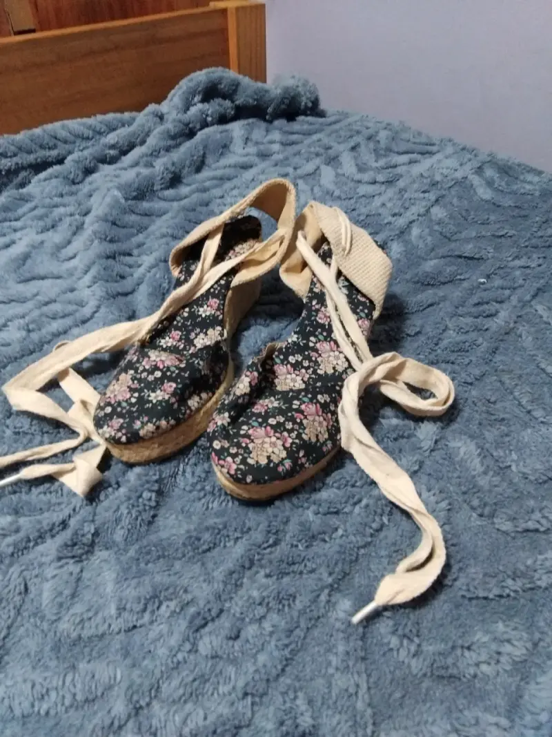 Botas de tela bordadas en azul - 4