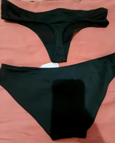 Set de ropa interior negra Flores talla L - miniatura 2