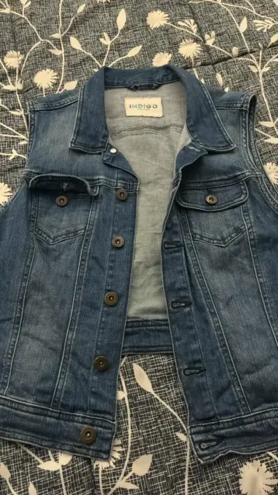 Bolero de mezclilla sin mangas Indigo - miniatura 1