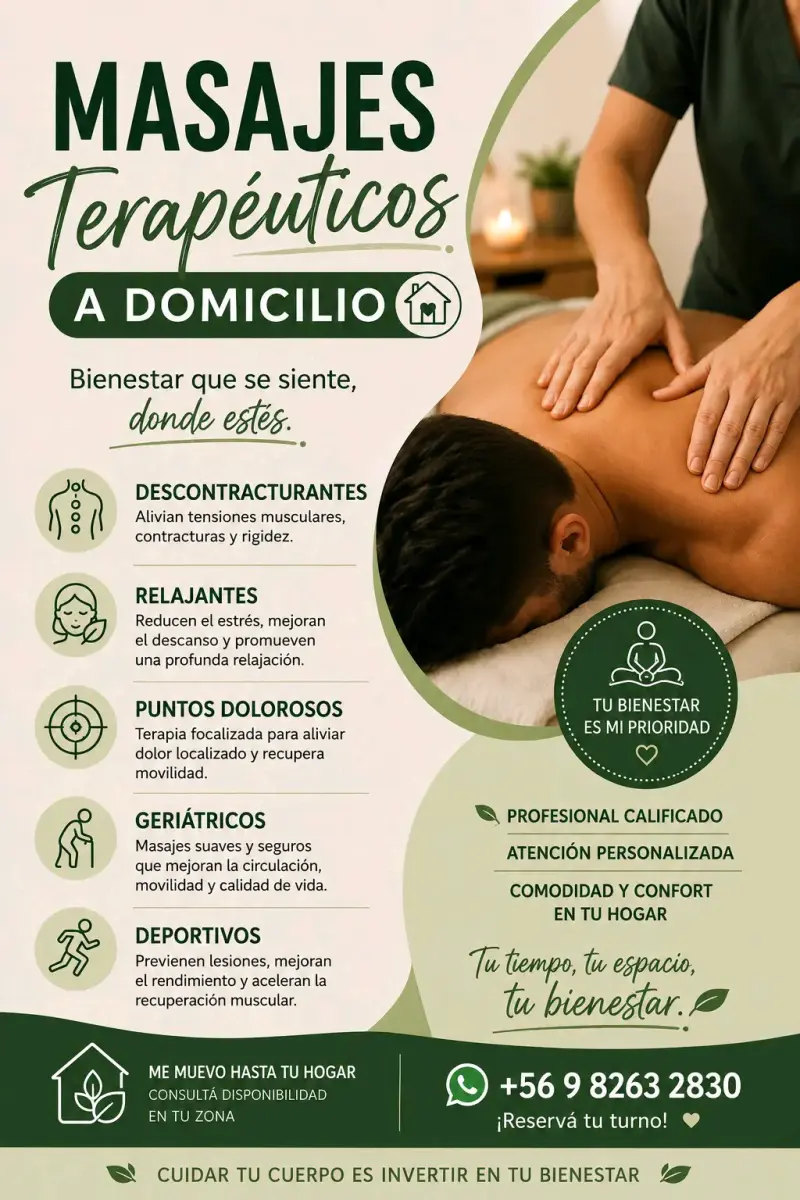 Masajes terapéuticos a domicilio