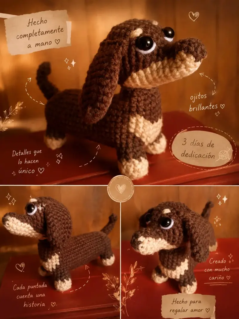 Perro de peluche tejido a mano