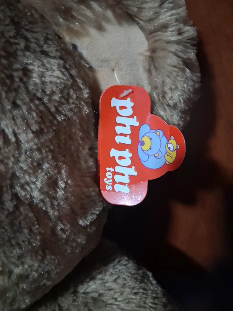 Oso de peluche gigante marrón con lazo rojo - 4