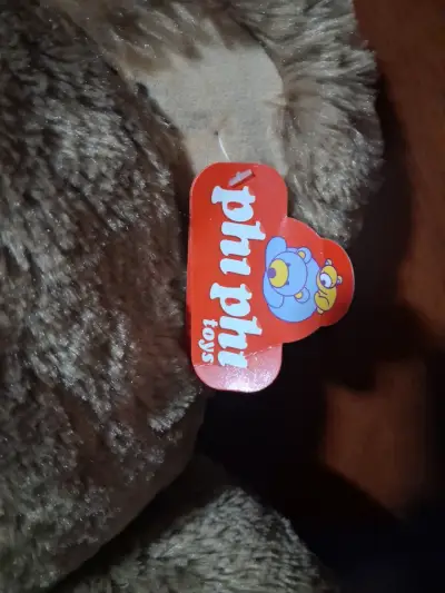 Oso de peluche gigante marrón con lazo rojo - miniatura 4