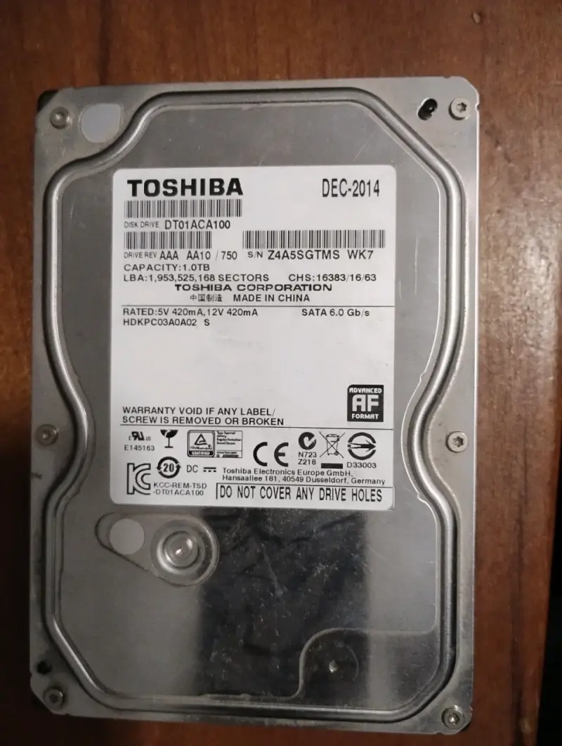 2 Disco duro Toshiba 1TB SATA 3.5 pulgadas