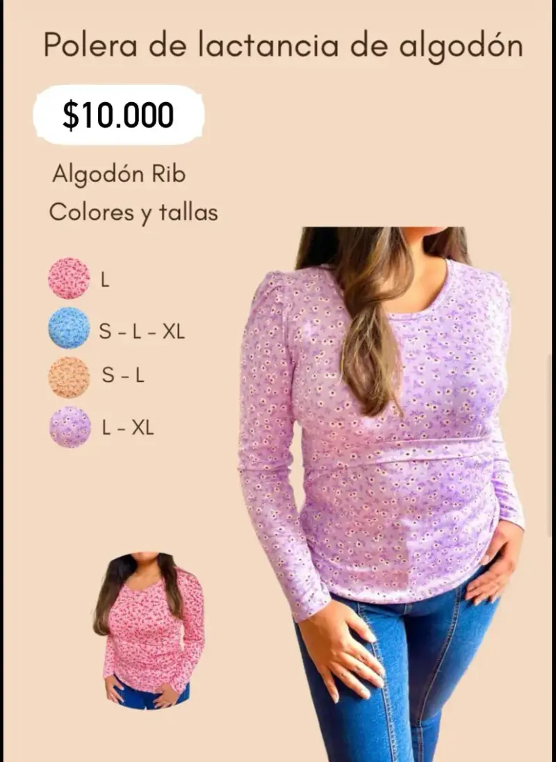 Polera de lactancia de algodón hipoalergénico - 2