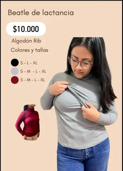 Polera de lactancia de algodón hipoalergénico - miniatura 3