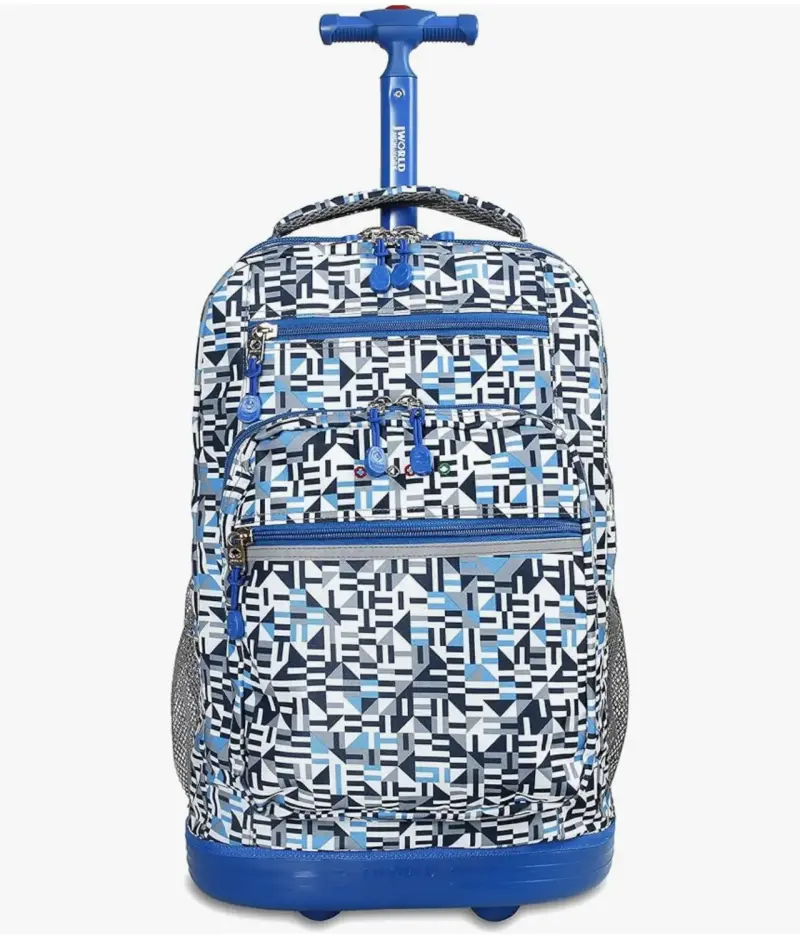 Mochila escolar con ruedas estampado geométrico - 1