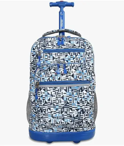 Mochila escolar con ruedas estampado geométrico - miniatura 1