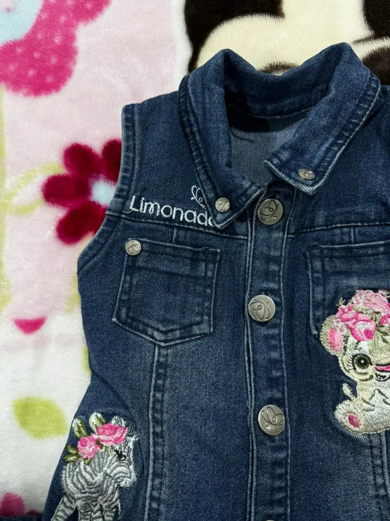 Chaleco de mezclilla Limonada bordado infantil - 1
