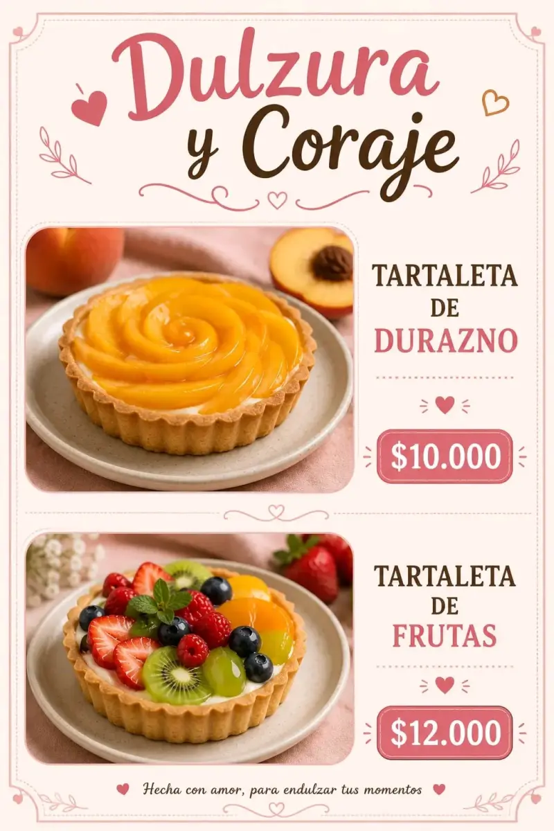 Tartaleta de durazno y frutas frescas - 1