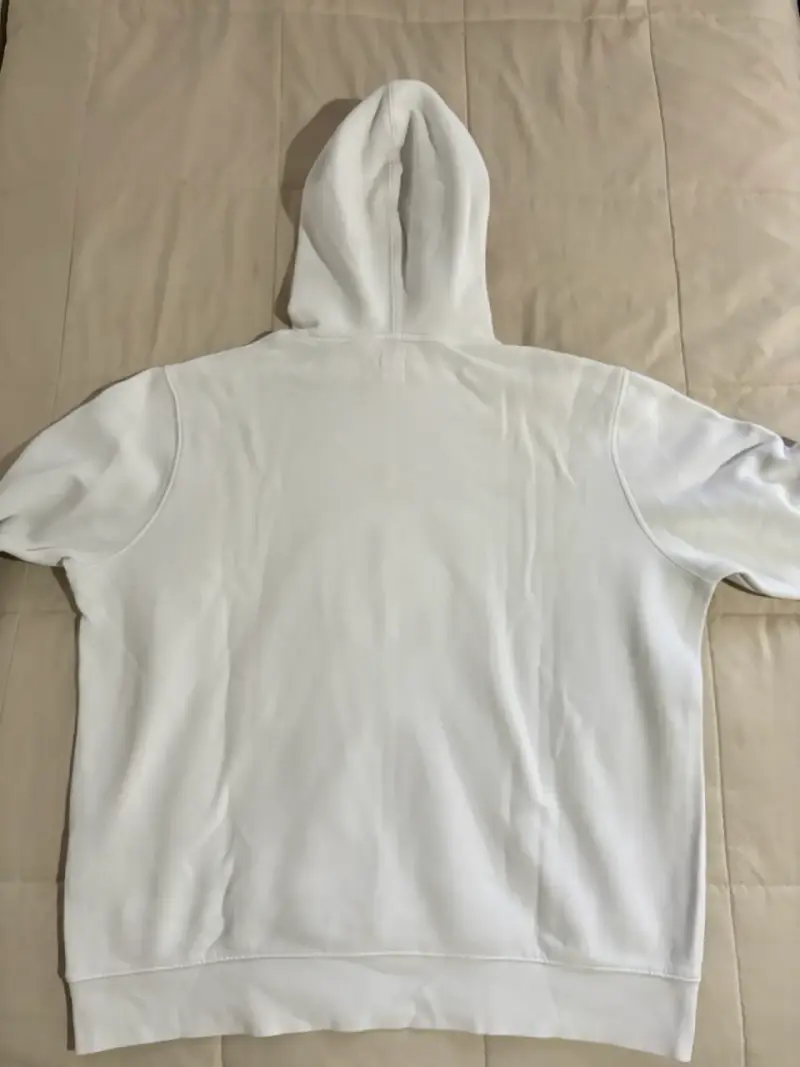 Polerón blanco con capucha unisex - 1