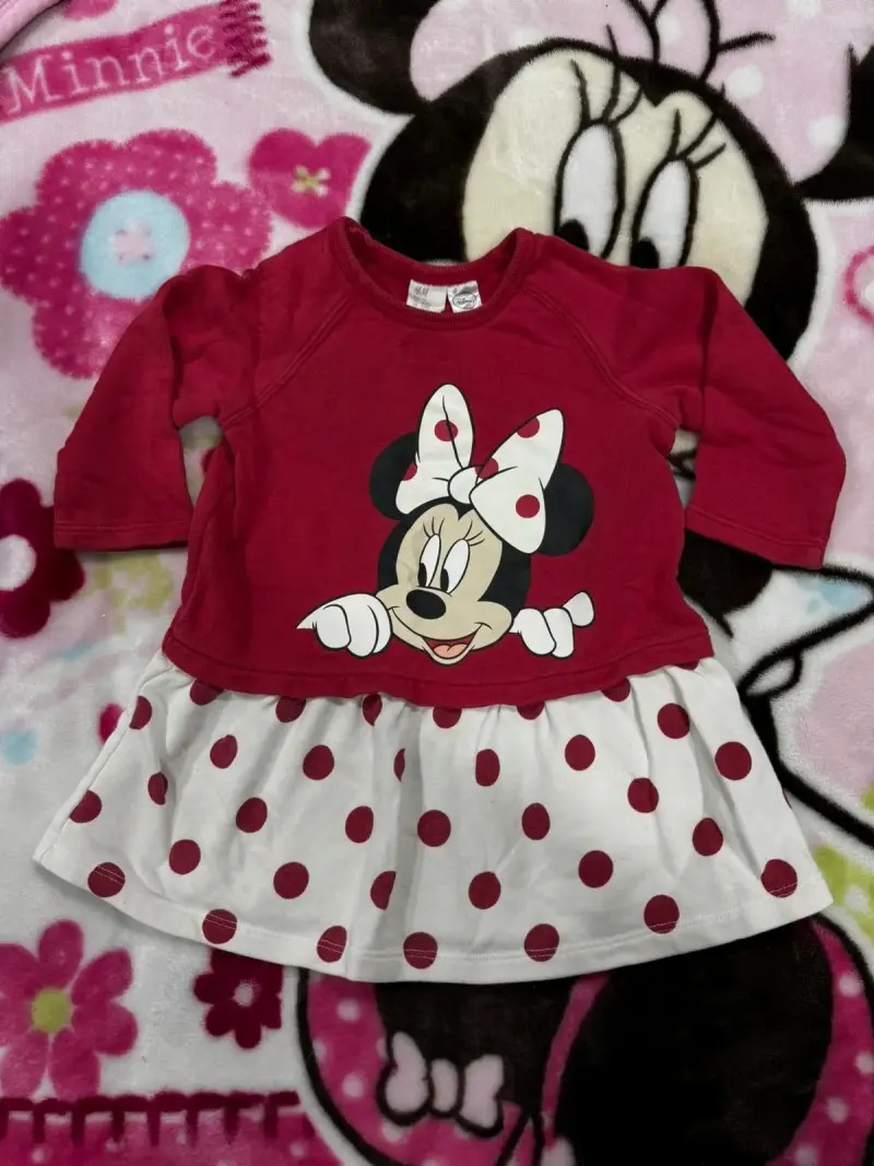 Vestido infantil Minnie Mouse rojo y blanco