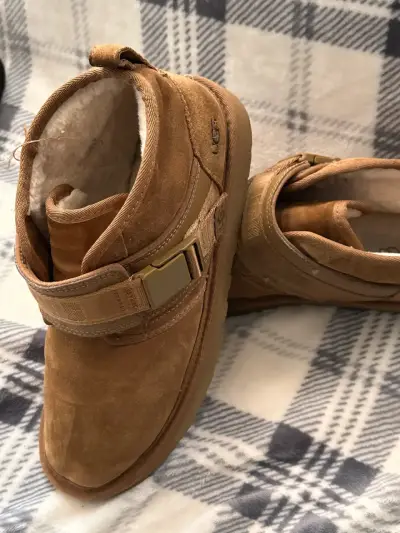 Botines de gamuza marrón con forro cálido - miniatura 2