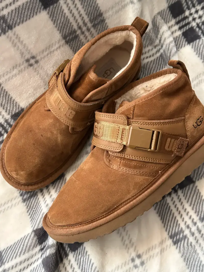 Botines de gamuza marrón con forro cálido - 4