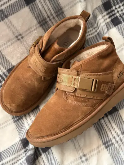 Botines de gamuza marrón con forro cálido - miniatura 4