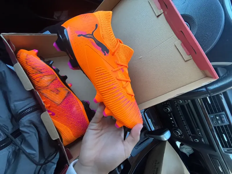Botines de fútbol Puma naranja vibrante - 1
