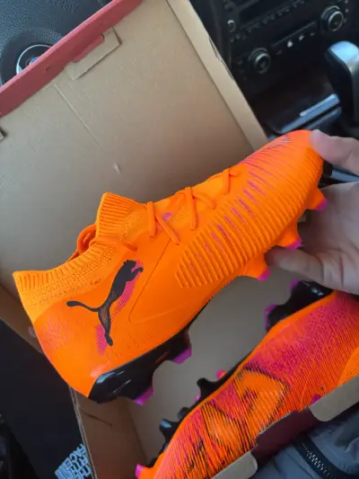 Botines de fútbol Puma naranja vibrante - miniatura 2