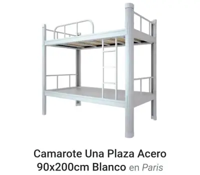 Camarote de acero blanco 90x200cm - miniatura 1