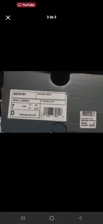 Zapatillas New Balance 550 blancas - miniatura 3