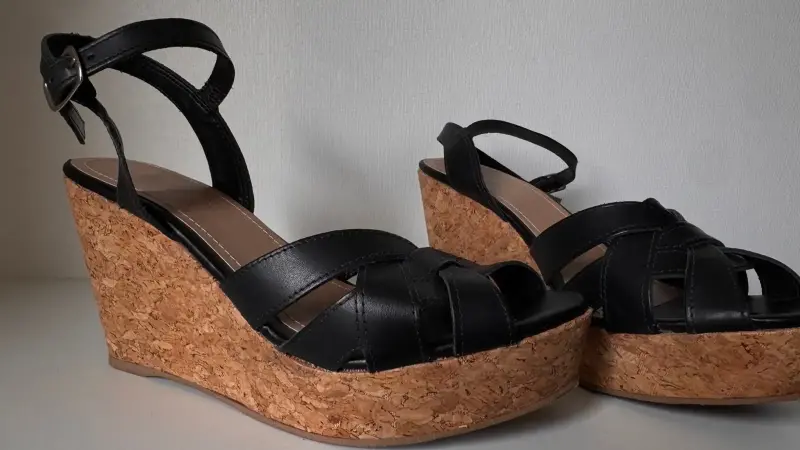 Sandalias Esprit negras con taco de corcho - 2