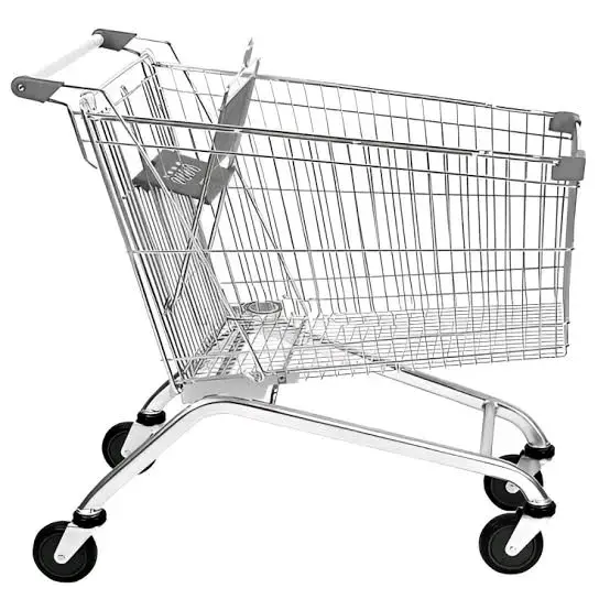Carro de supermercado metálico resistente
