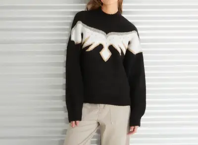 Suéter negro con diseño “Western” Mujer - miniatura 2