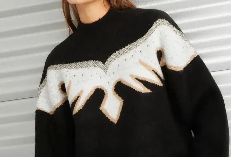Suéter negro con diseño “Western” Mujer - 3
