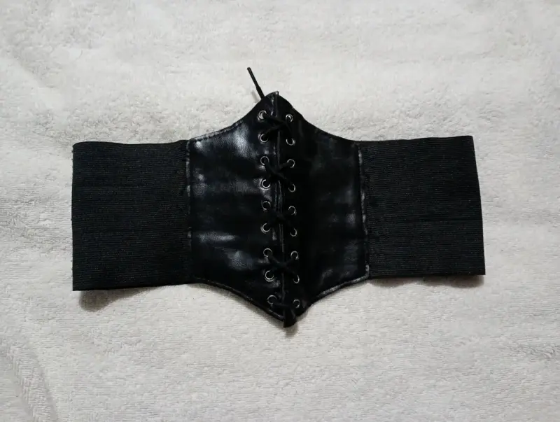 Cinturón corset negro elástico con cordones
