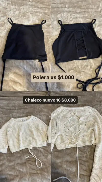 Chaleco blanco con diseño trenzado - miniatura 1