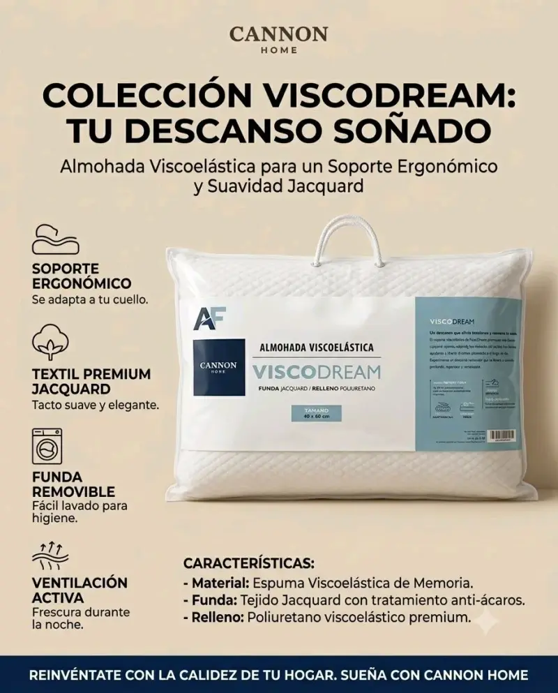 Almohada viscoelástica Cannon Home ViscoDream