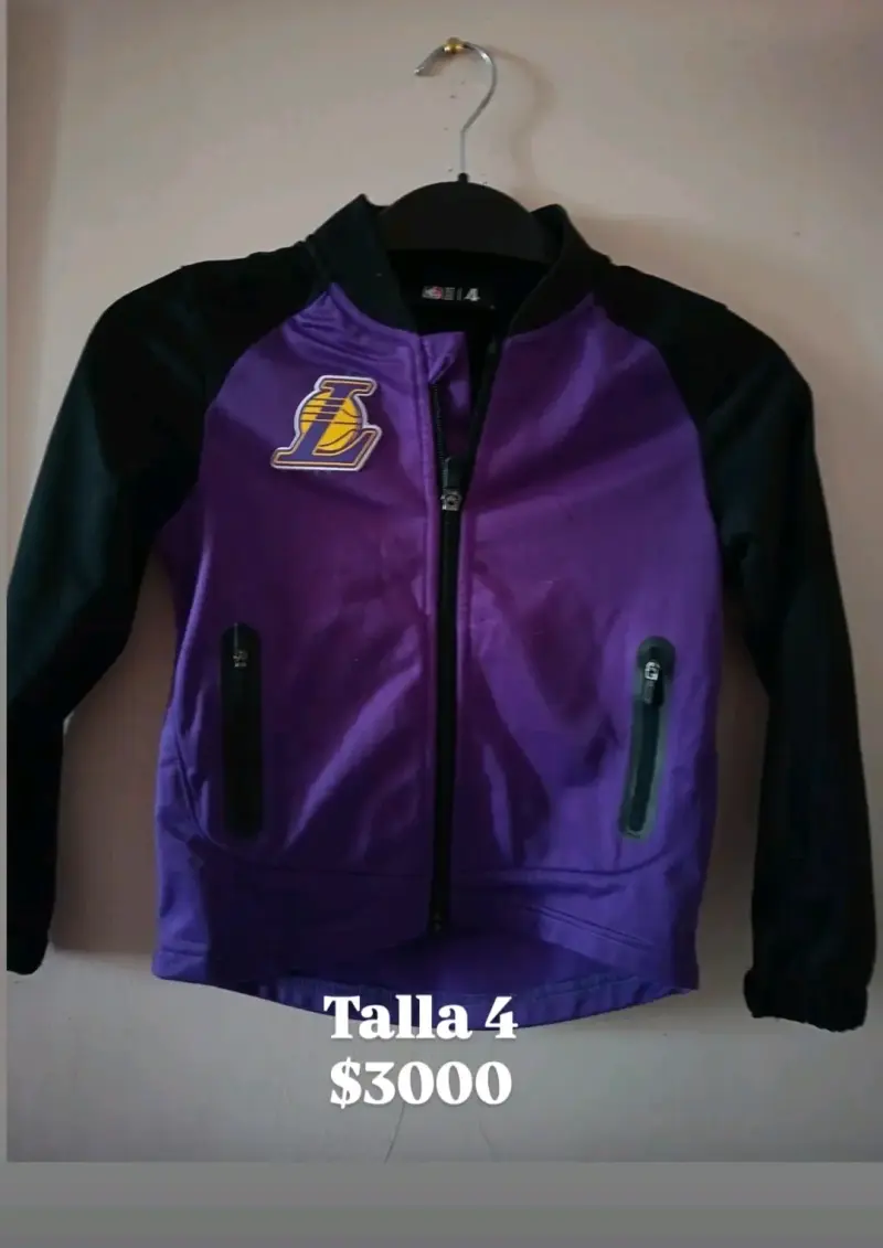 Chaqueta infantil Lakers morada y negra - 1