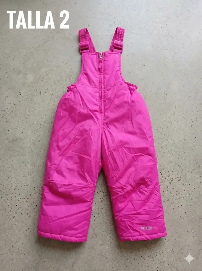 Pantalón de nieve infantil rosa talla 2