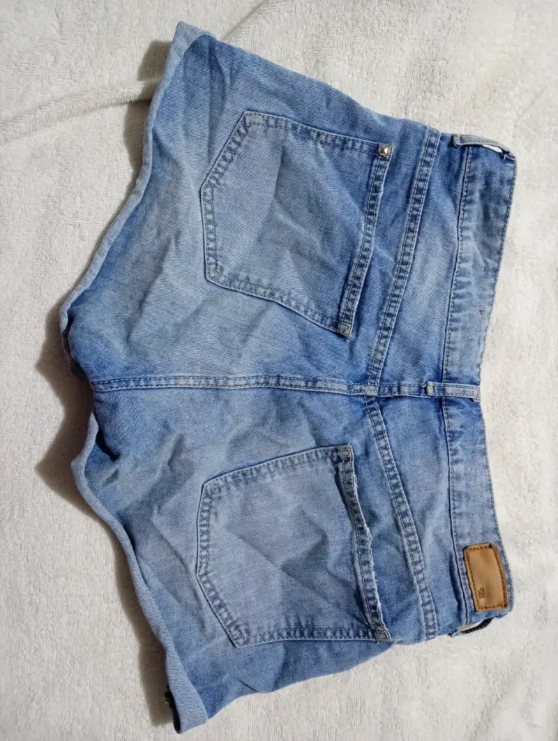 Shorts de mezclilla azul para mujer - 2